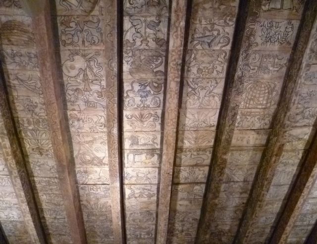 Painted ceiling uncovered in the late 1950s